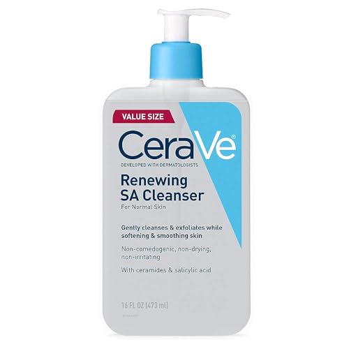 CeraVe Renewing Salicylic Acid Cleanser, Formulated With Hyaluronic Acid, Niacinamide, & Ceramides, Gentle BHA Exfoliati