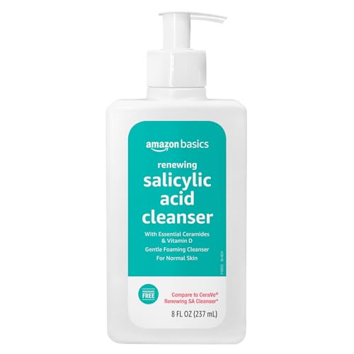 Amazon Basics Cleanser Face Wash - Renewing Salicylic Acid with Ceramides & Vitamin D, 8 fl oz, 1-Pack